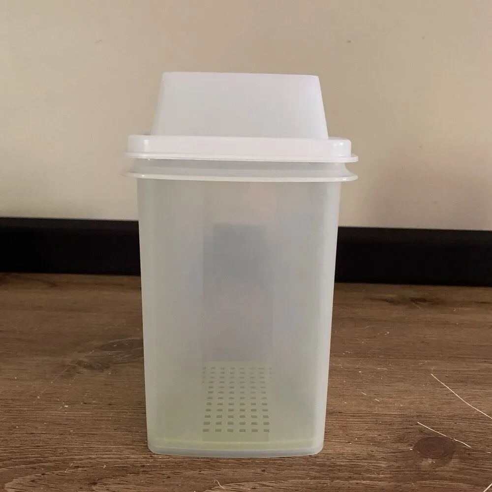 Vintage Tupperware 3 Piece Pickle Keeper w/ Strainer & Lid 1330-12 Clear